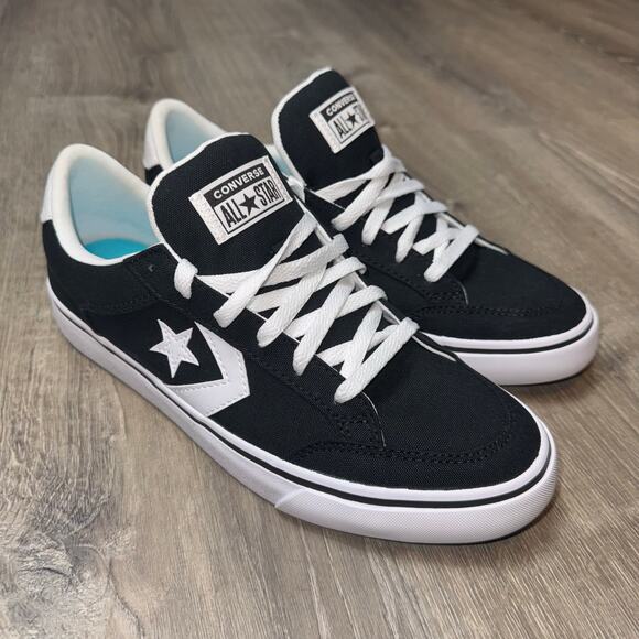 Converse All Star Court Skate Shoes Men’s 9 Black White Low Top - Picture 1 of 9
